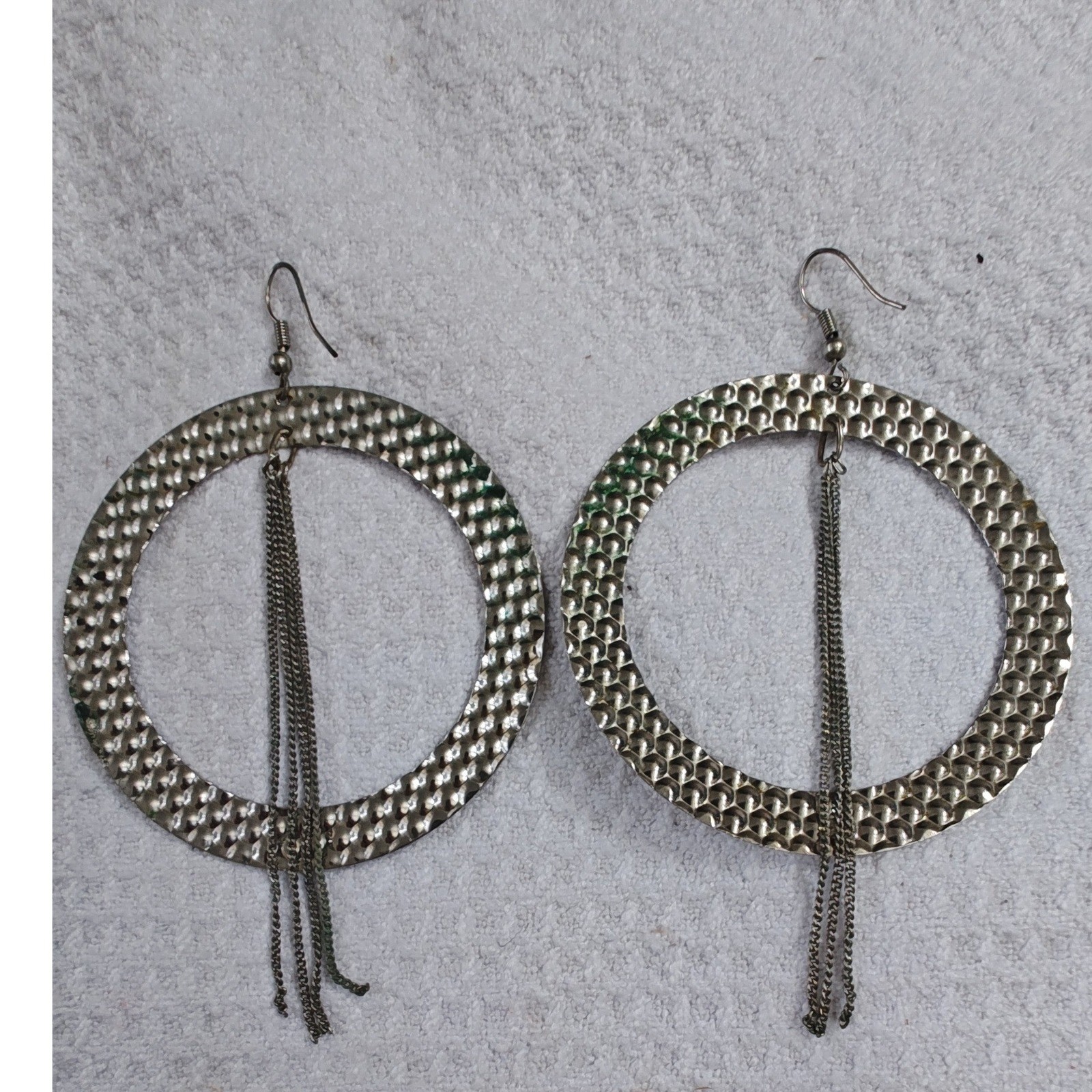 Statement Earrings Lot 4 Pairs Gold Silver Disco Star Boho Hoops Kitschy