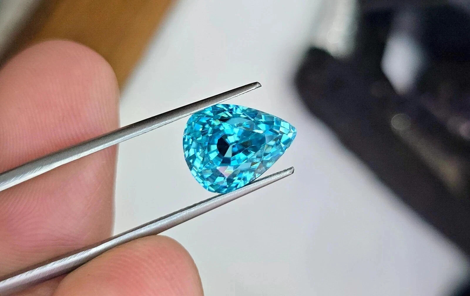10.10 Ct Certified Natural Paraiba Tourmaline Neon Blue Pear Loose Gemstone