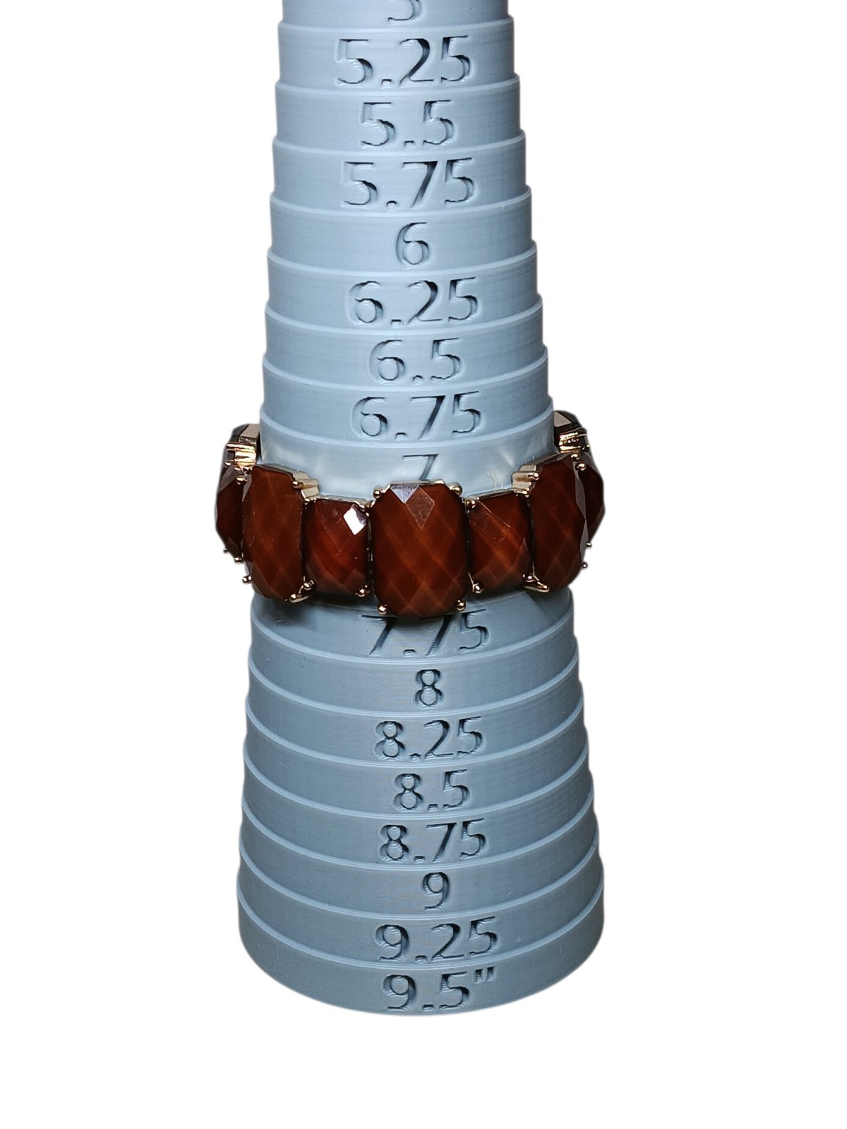 Stretch Bracelet Faceted Acrylic Cognac Brown Fall Autumn