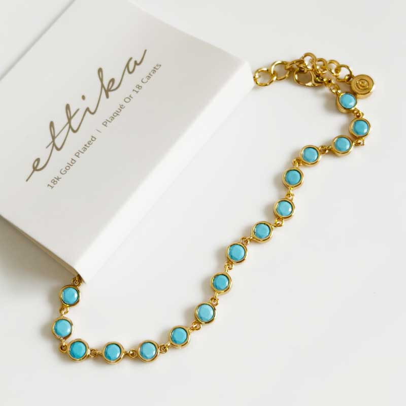New 8″ Ettika 18k Gold Plated Tennis Bracelet Chic Women Spring Everyday Jewelry