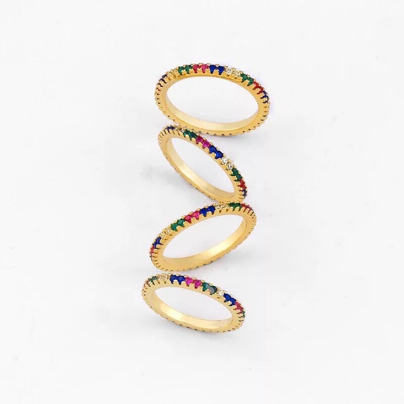 Fashion Jewelry gold 18 k plated Zircon Ring 1 pc Size 6