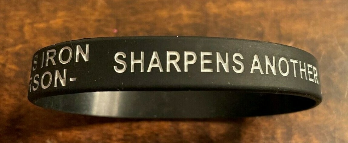 Armor of God Christian Religious Proverbs 27:17 Iron Sharpen Iron Bracelet