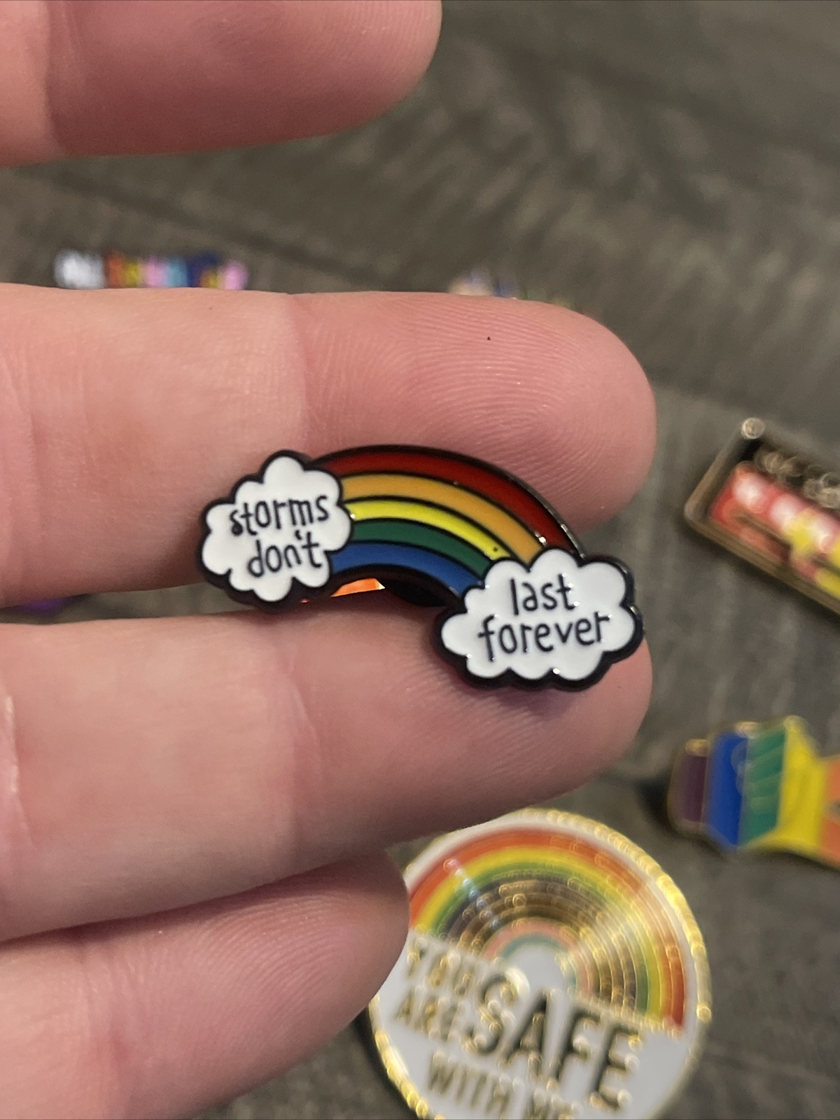 LGBTQ Pride Rainbow Enamel Pin Brooch Lot Of 9 Social Battery Safe Peace Social