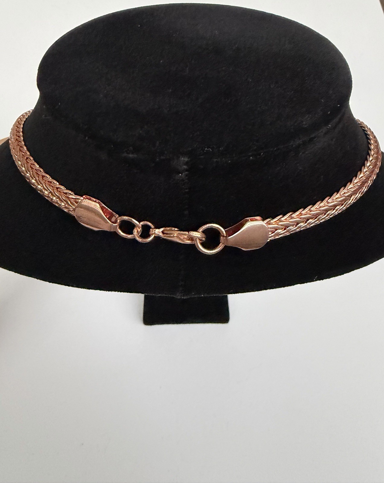 TIMNA COLLECTION Turquoise Heart Copper Enhancer with Copper Wheat Chain 18″