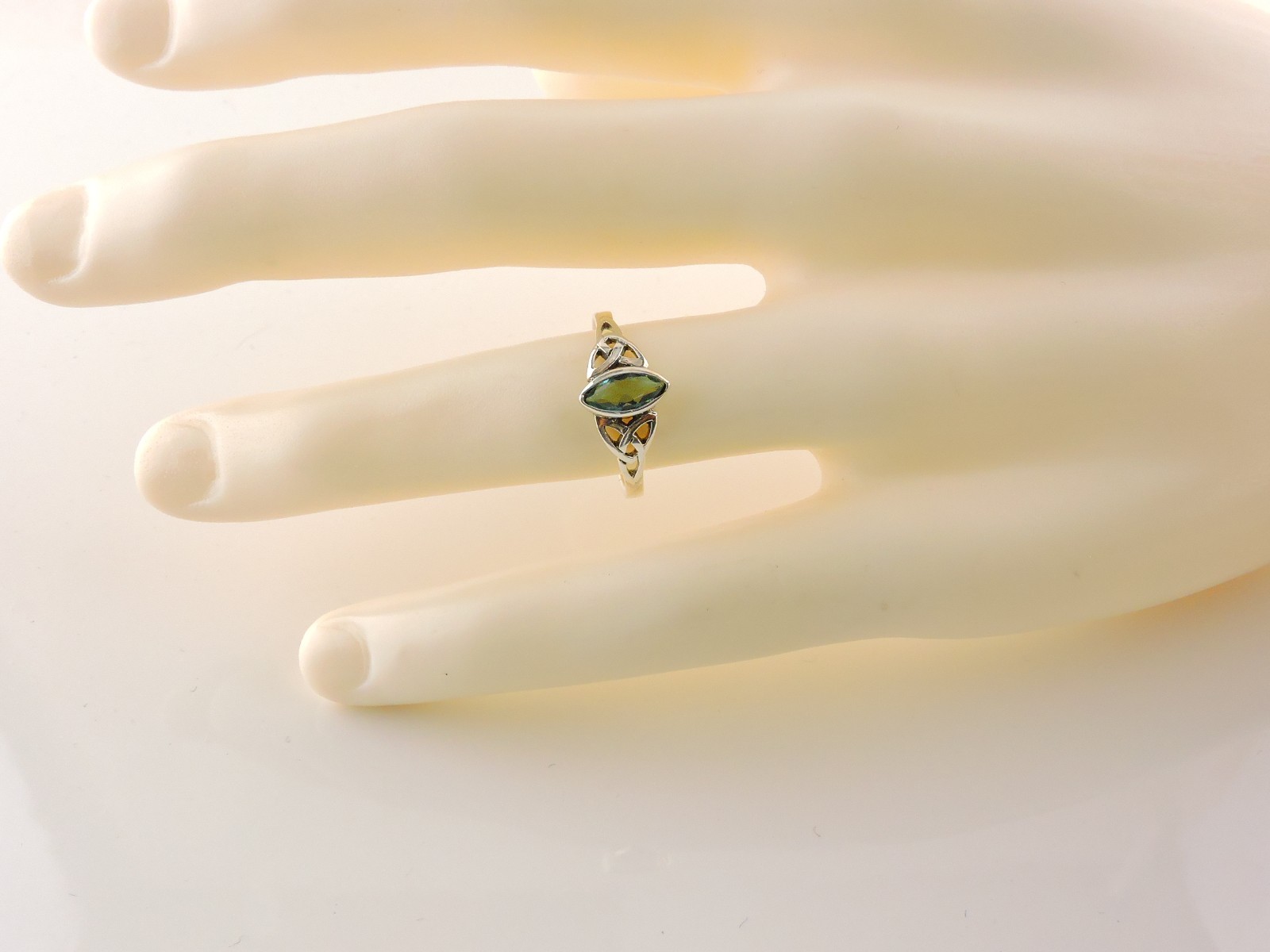 Sterling Silver .75ct Marquise Blue Cubic Zirconia Celtic Ring
