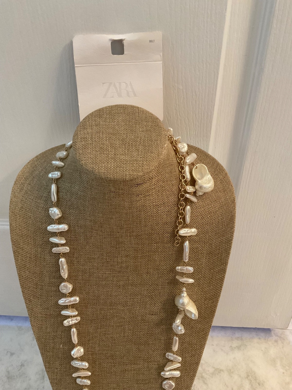 ZARA Faux Pearl Statement Necklace for Any Occasion *NWT* 46” Long