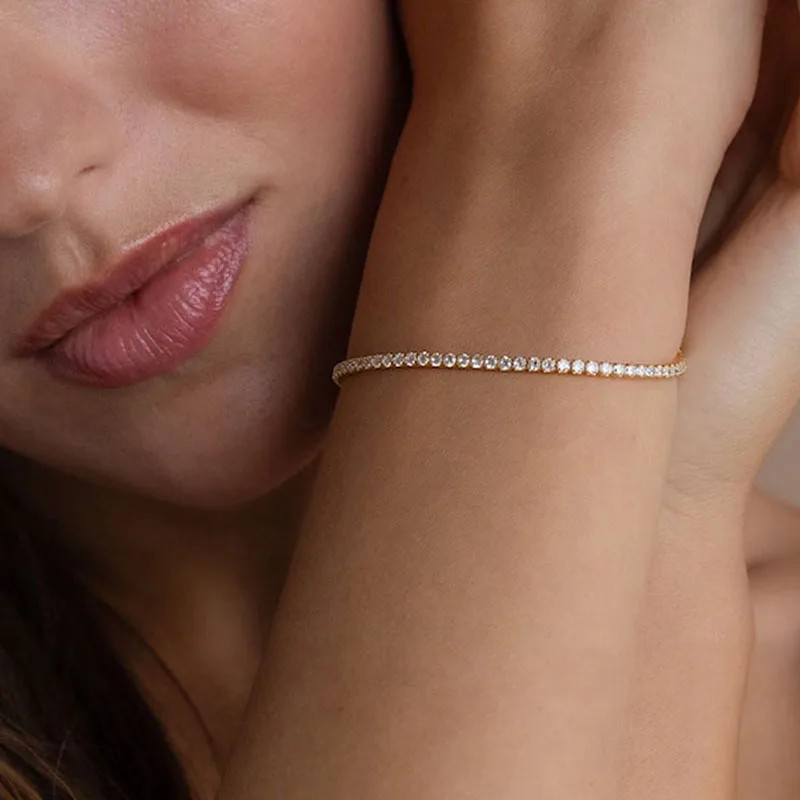 Sterling Silver Choker Necklace 925 Simulated Zirconia Short Chain Women Jewelry