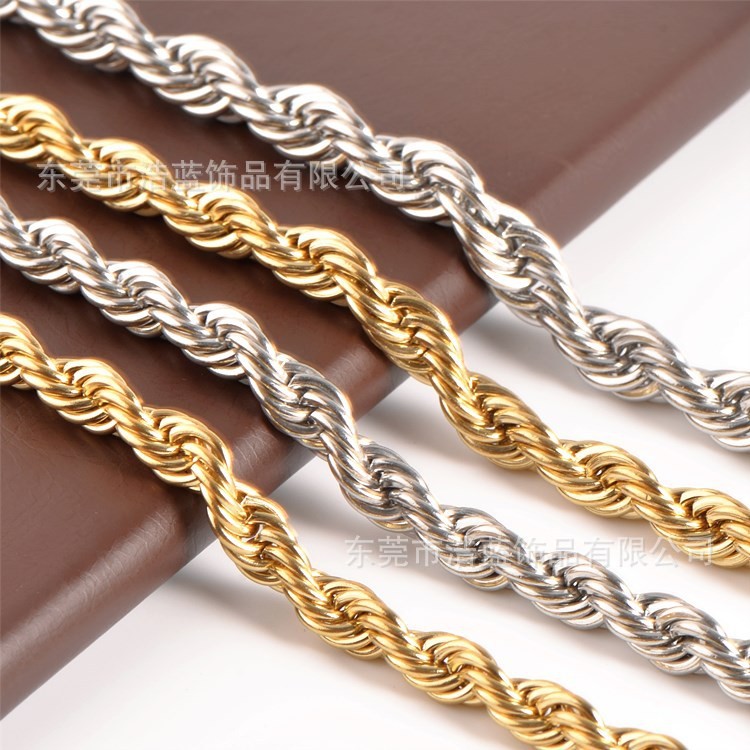 8/10mm Stainless Steel Women Men Rope Chains Necklaces 16”-30” Anti-tarnish