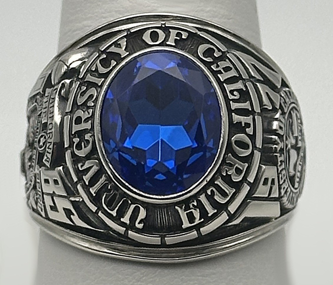 9k White Gold Josten’s Class Ring, Cal Berkeley, Size: 10.5 17.1 grams