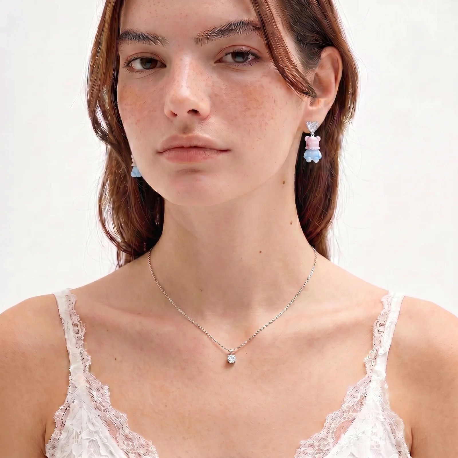 Kawaii Bear Crystal Earrings | Doe and Kin