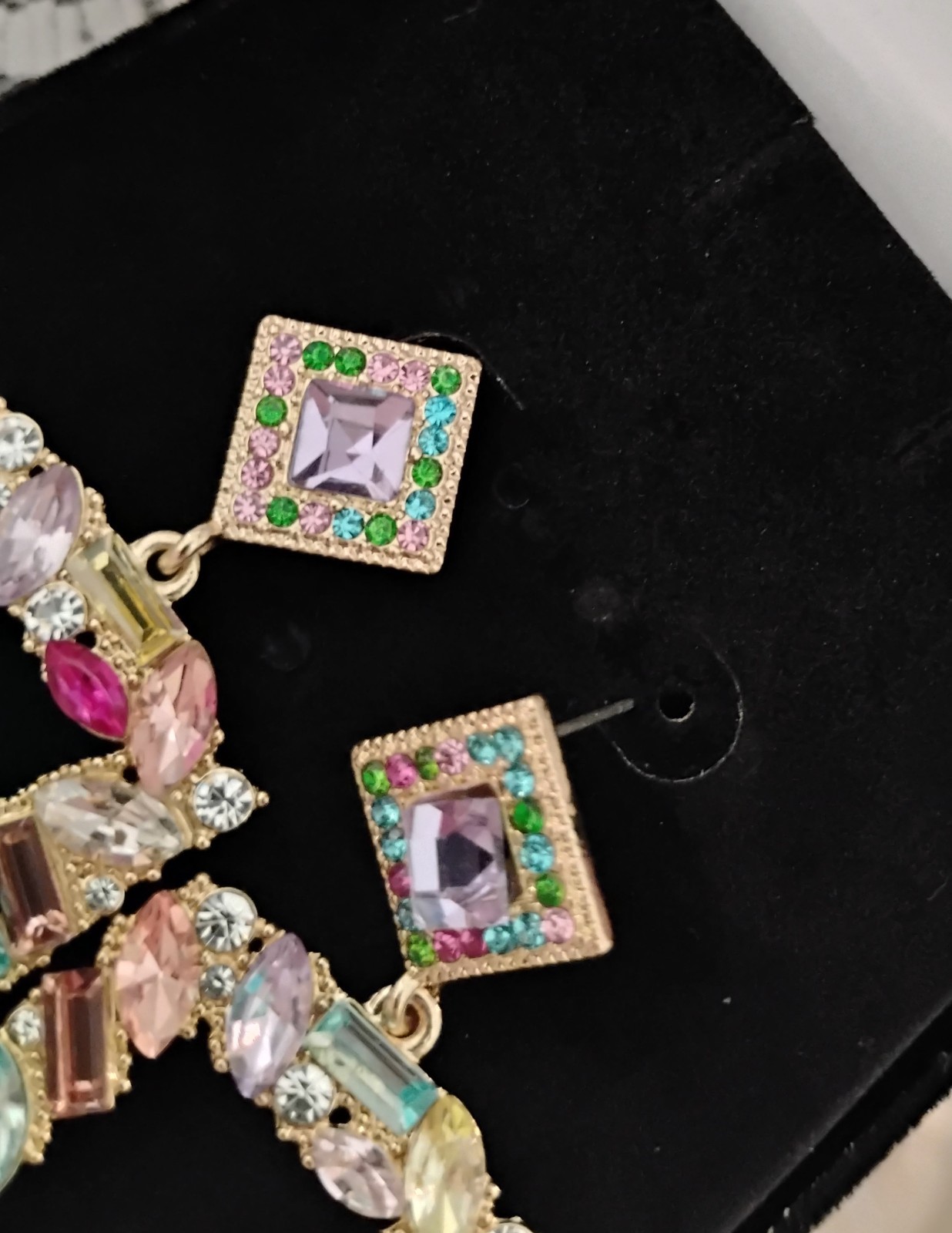 Colorful Glass Stones Drop Earrings