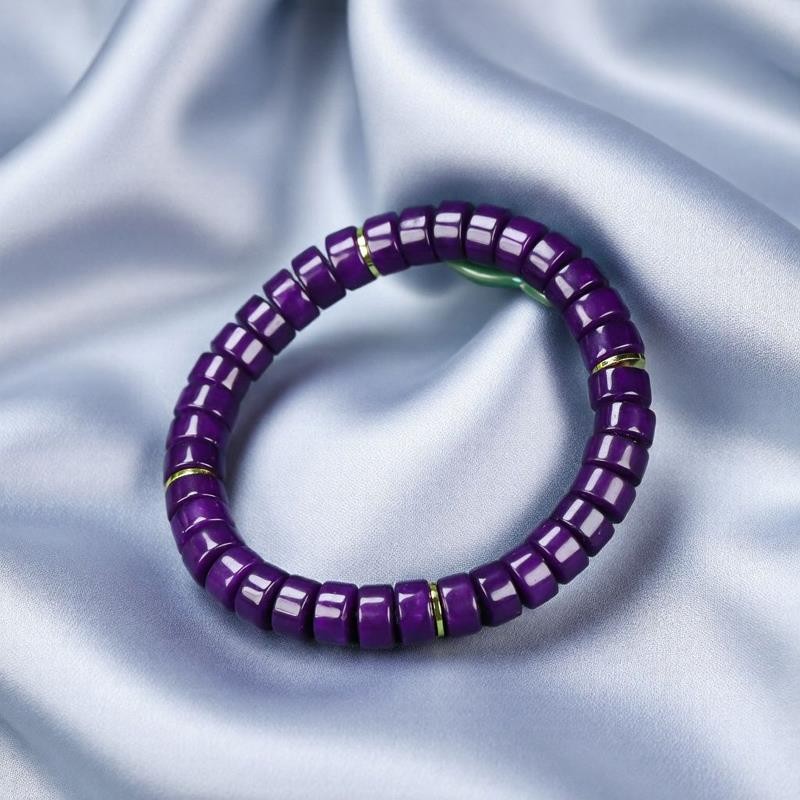 Girl Grandma Mothers Lady Women Sugilite Beads Bracelet Jewelry Gift Box DD178