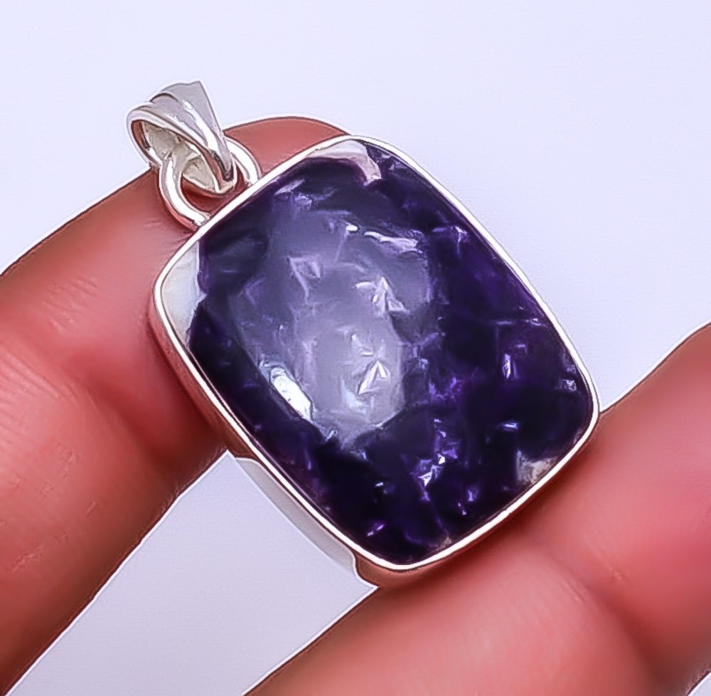 Lepidolite – San Diego Gemstone 925 Sterling Silver Pendant 1.37″ P_9359_148_36