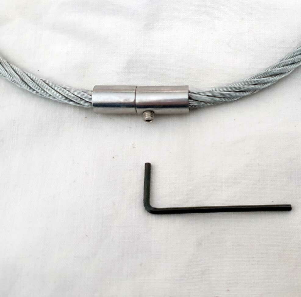 Comfortable Stainless Steel Wire Slave Day Collar Allen Bolt Fetish BDSM UK