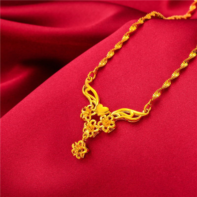 Women’s 22K 24K Thai Baht Yellow Gold Gp Filled Necklace Jewelry