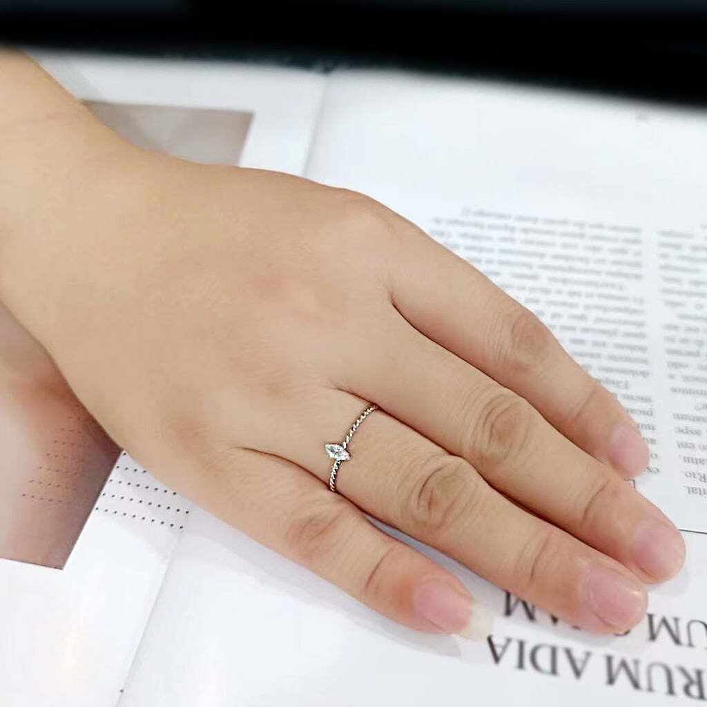 TK3860 – High polished (no plating) Stainless Steel Ring with AAA Grade CZ in Cl