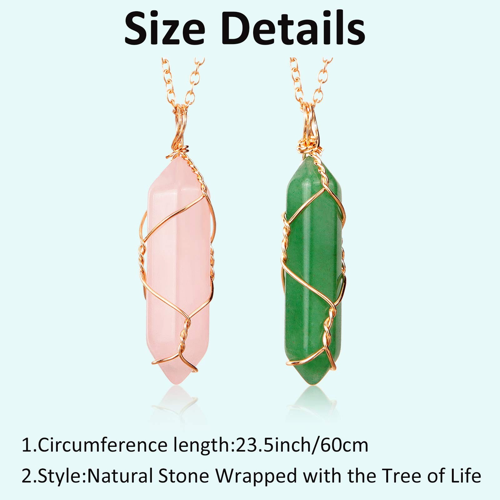 10 Pcs Hexagonal Crystal Pendant Necklace Full Wire Wrap Gemstone Necklace
