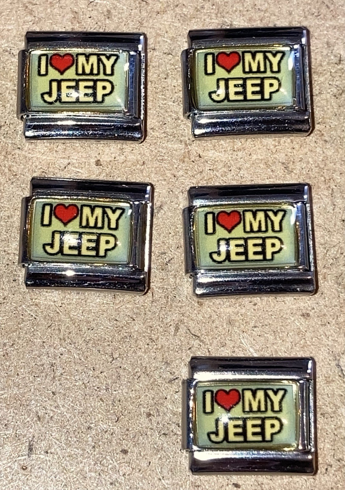 I Love My Jeep 9mm Italian Modular Link Charm for bracelet