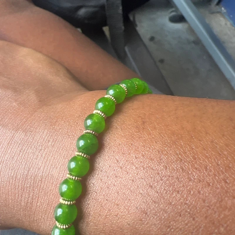 Jade Gemstone Bead Abundance Money Bracelet 6mm Crystal Healing Good Luck Gifts