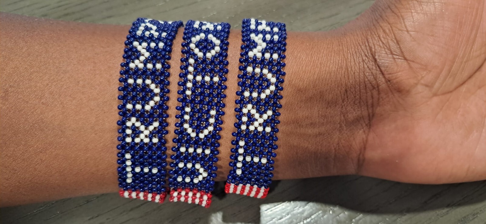Trump Beaded Bracelet Red White and Blue 3 Piece
