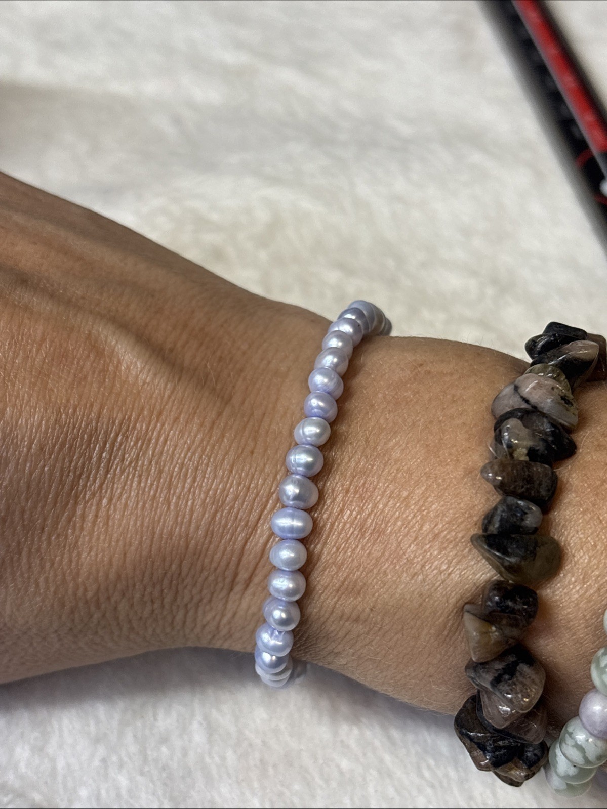 5mm Lavender Purple Freshwater Pearl Stretch Bracelet