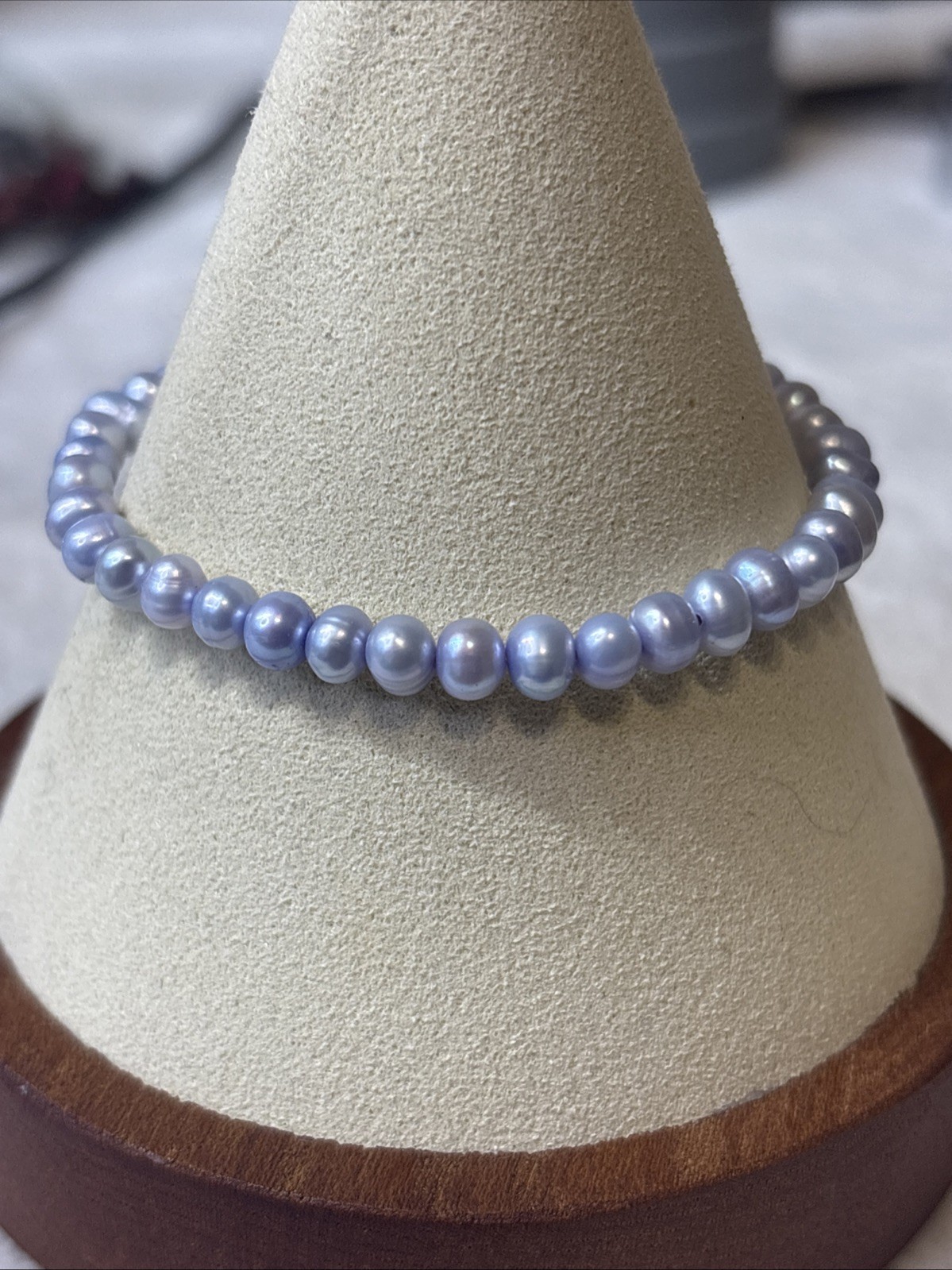 5mm Lavender Purple Freshwater Pearl Stretch Bracelet