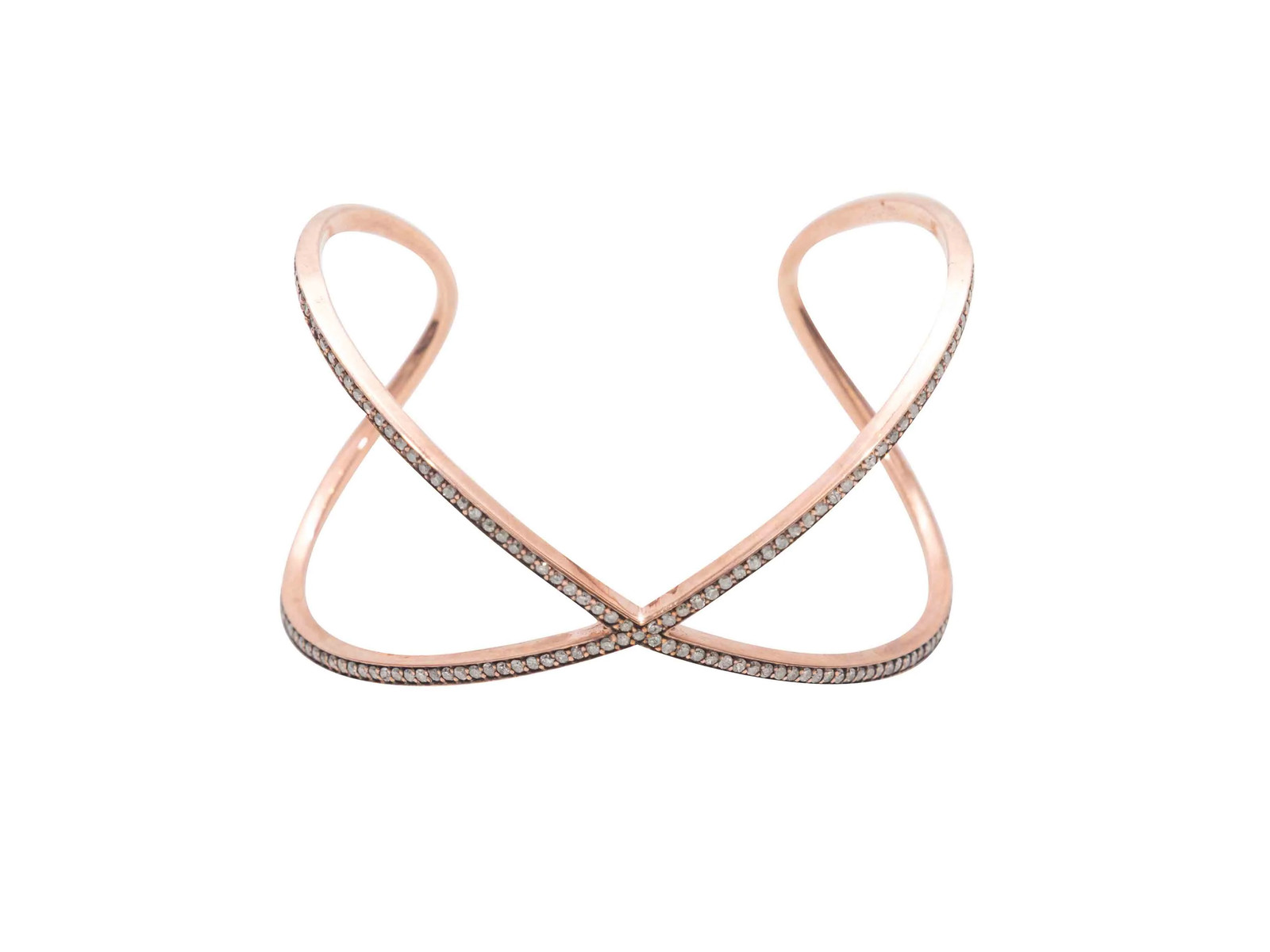 Rose Gold Jennifer Miller Pave Diamond Cuff Bracelet
