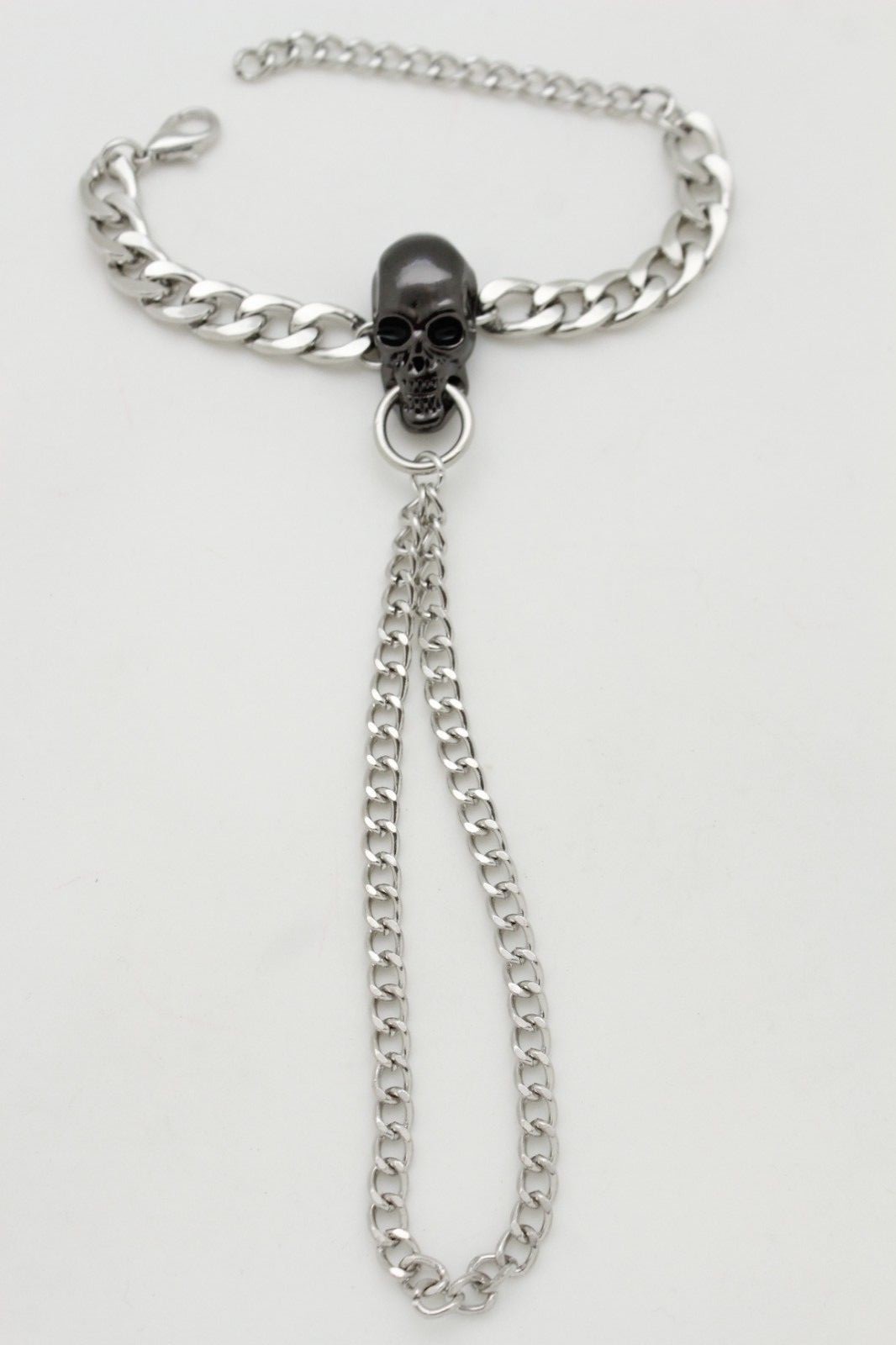 Hot Women Silver Metal Hand Chain Skull Bracelet Biker Punk Rock Fashion Jewelry