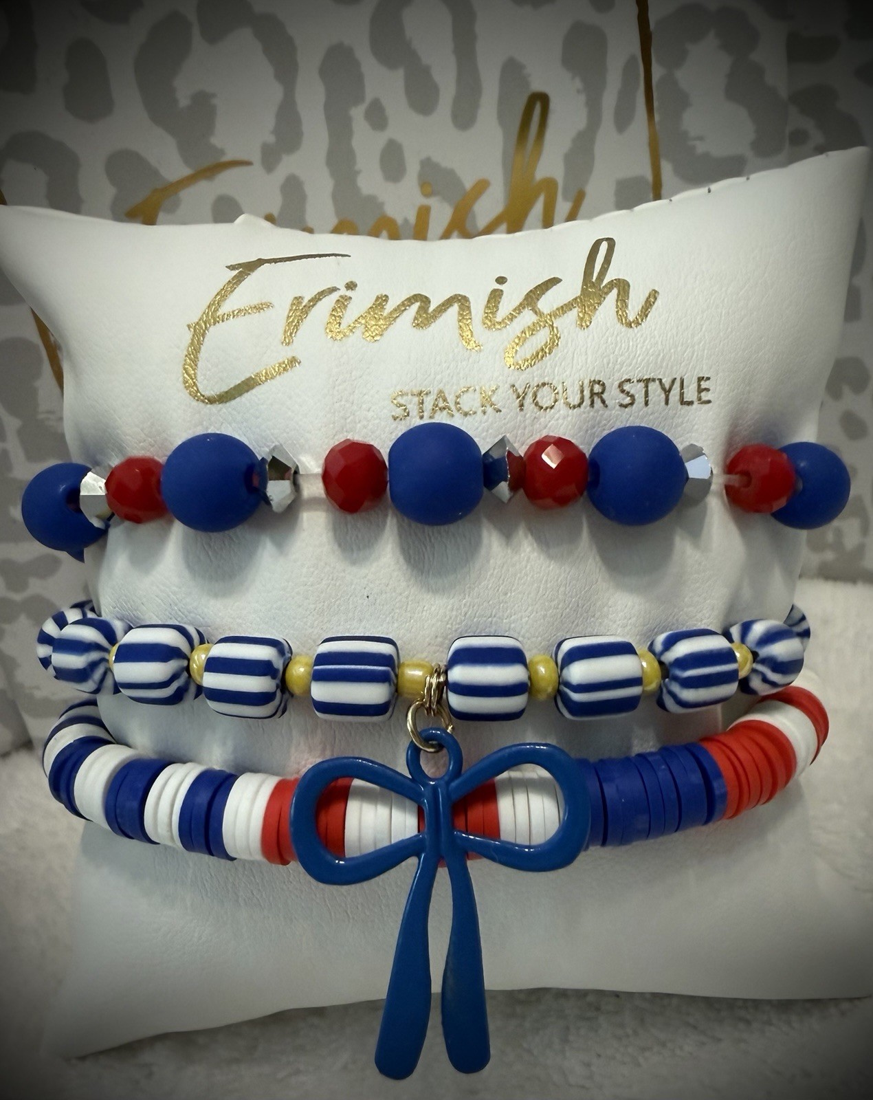New ERIMISH Bracelets 3 Pc – Red, White & Blue Custom Regular, Kids Or Extended