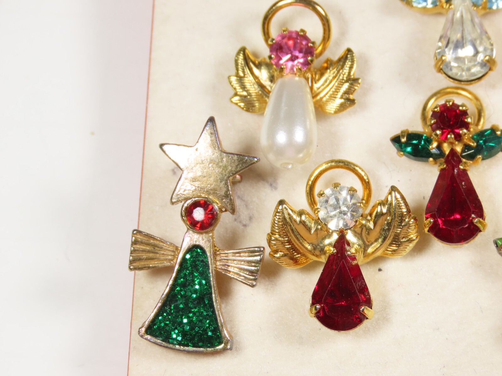 Christmas Lapel Pins Genuine Austrian Crystal Roman Inc 9 Gorgeous Vintage C5415
