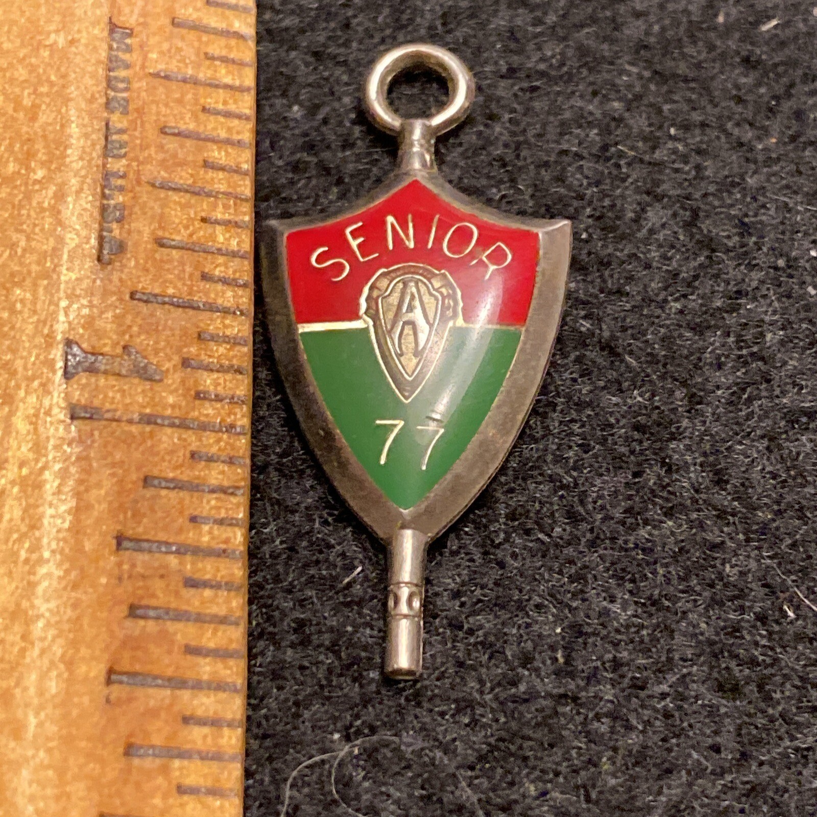 Vintage Senior Class 1971 Red & Green Charm Pendants by Josten’s