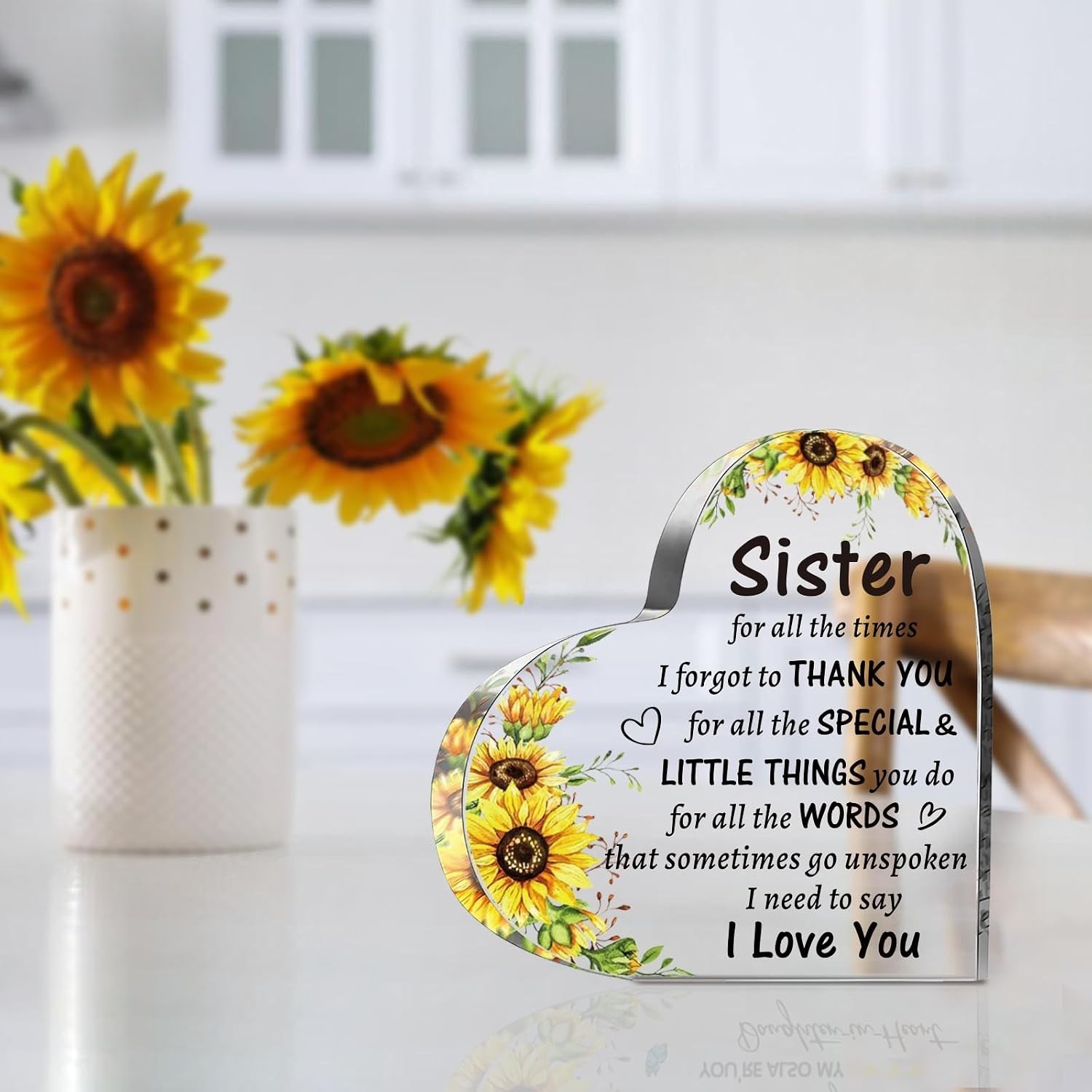 Beautiful Heart-Shaped Acrylic Sign – Cherished Gift for Sister’s Milestones