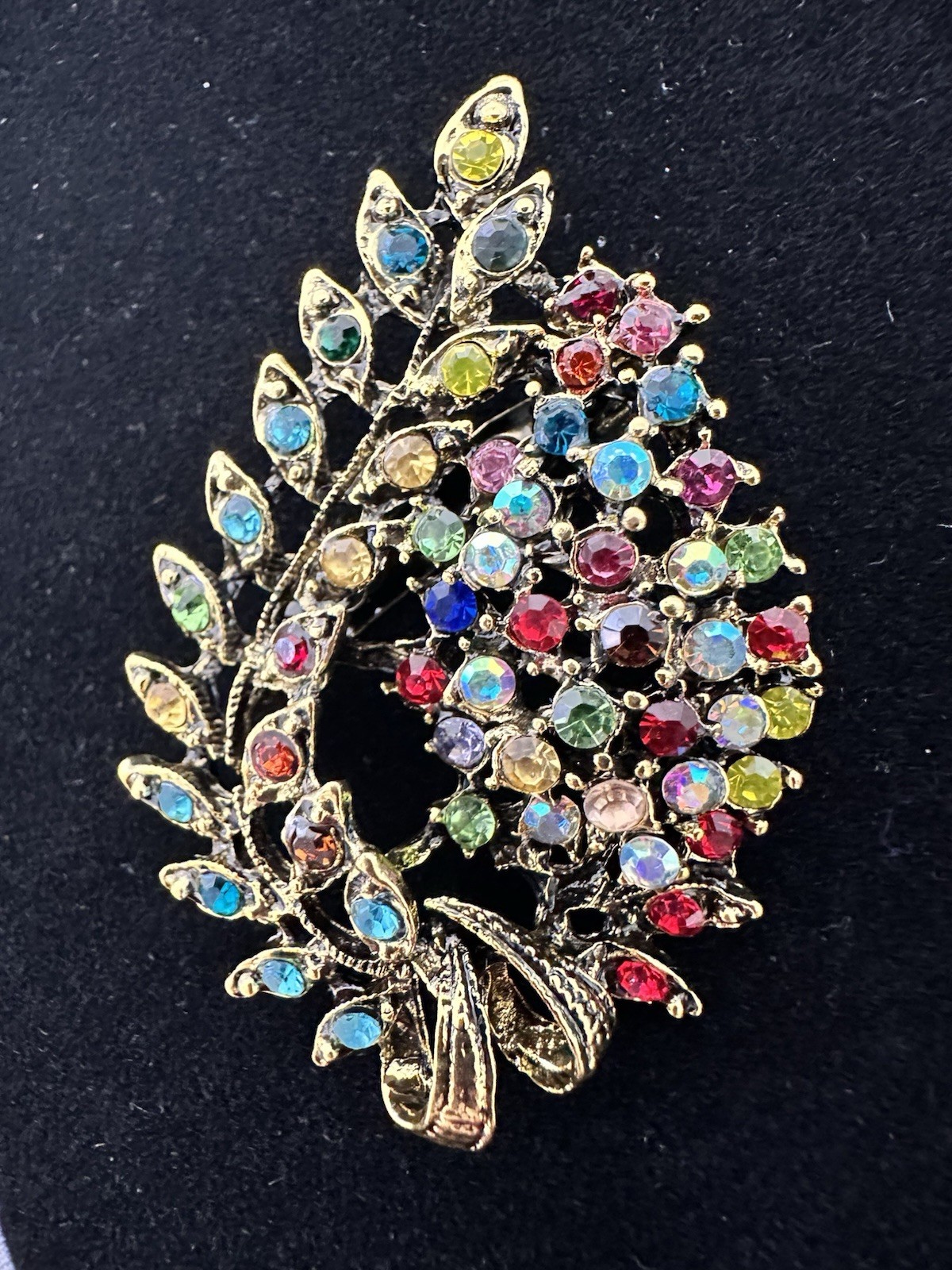 Colorful Crystal Flower Brooch Christmas Easter Fashion Pin Statement Jewelry