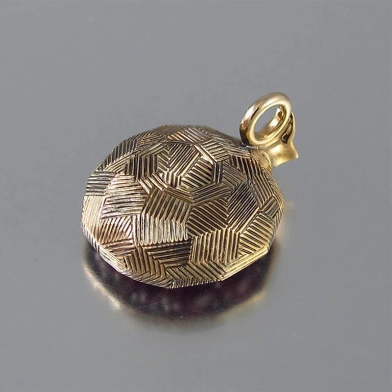 Gold Pomegranate Pendant Necklace Garnet Gemstone Fruit Jewelry Gift