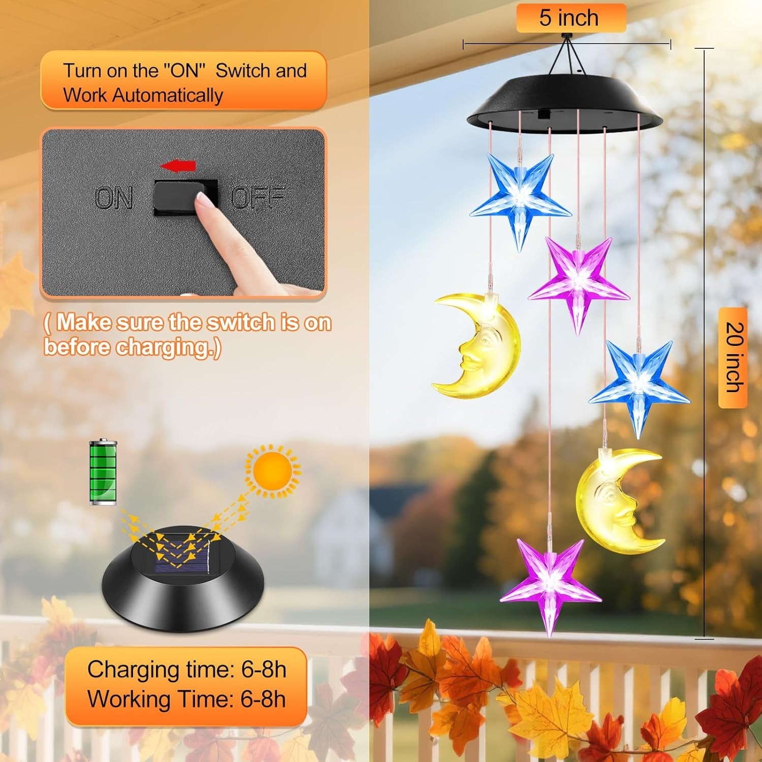 Birthday Gifts for Women Mom Grandma Her Wife, Solar Lights Outdoor Wind Chim…