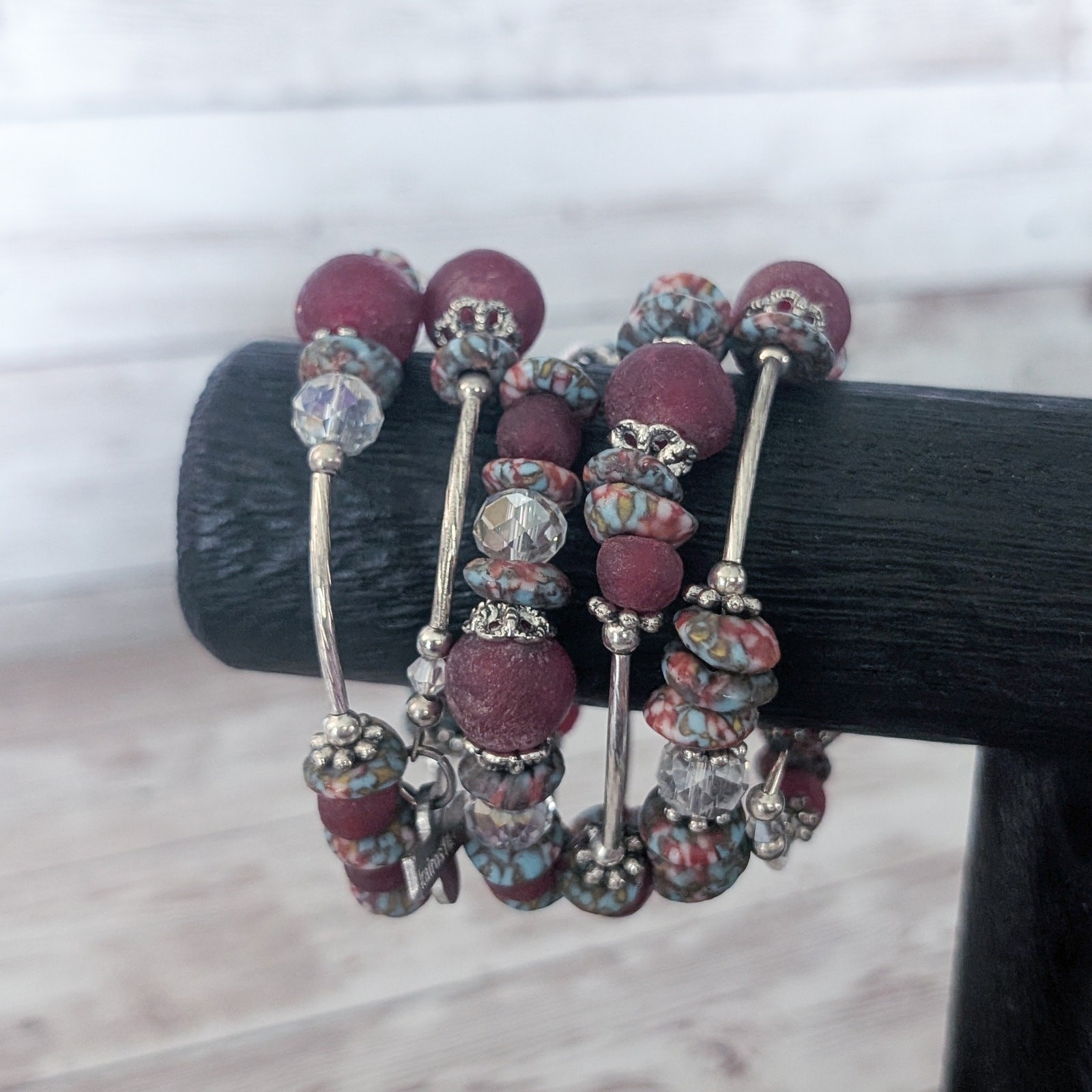 Kairos 10 Red Wrap Bracelet Mixed Materials