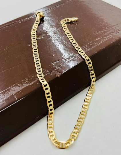 Mariner Link Chain Anklet Bracelet 14K Gold Filled Foot Bracelet 10″ Pulsera Pie