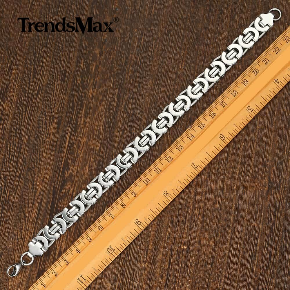 18-36″ 11mm Stainless Steel Flat Byzantine Link Chain Necklace or Bracelet 7-10″
