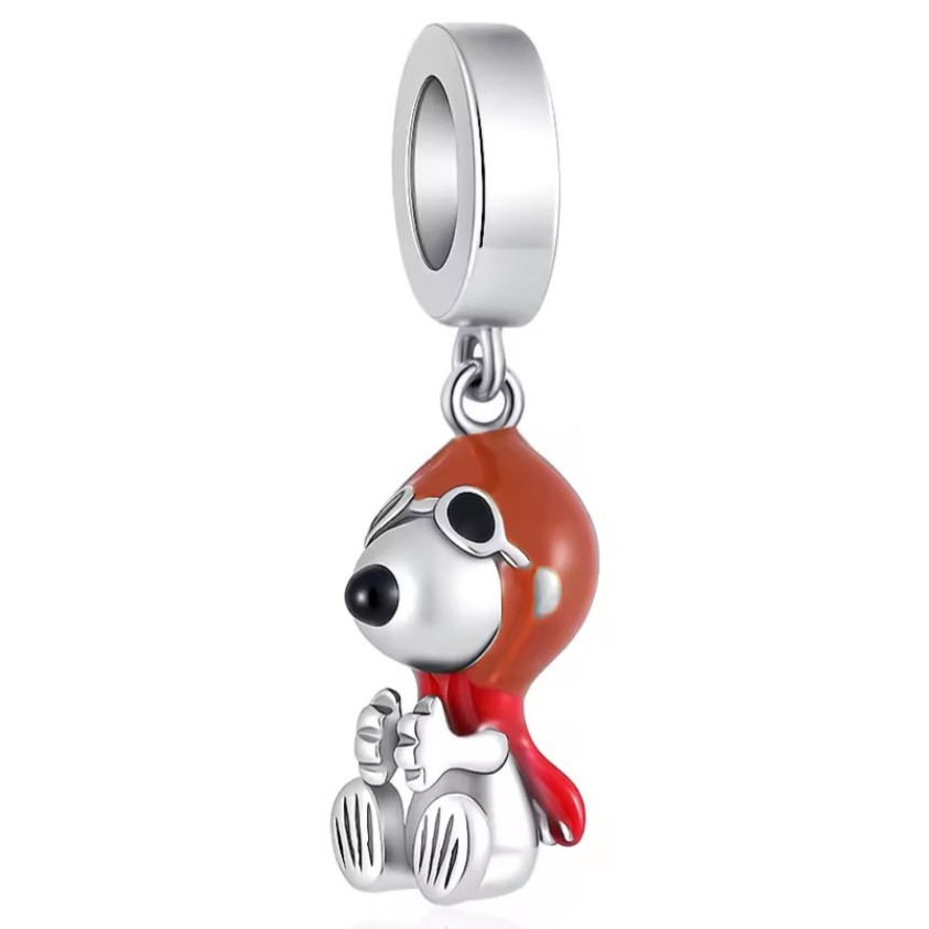 Snoopy Pilot Charm .925 Fits Pan**ra
