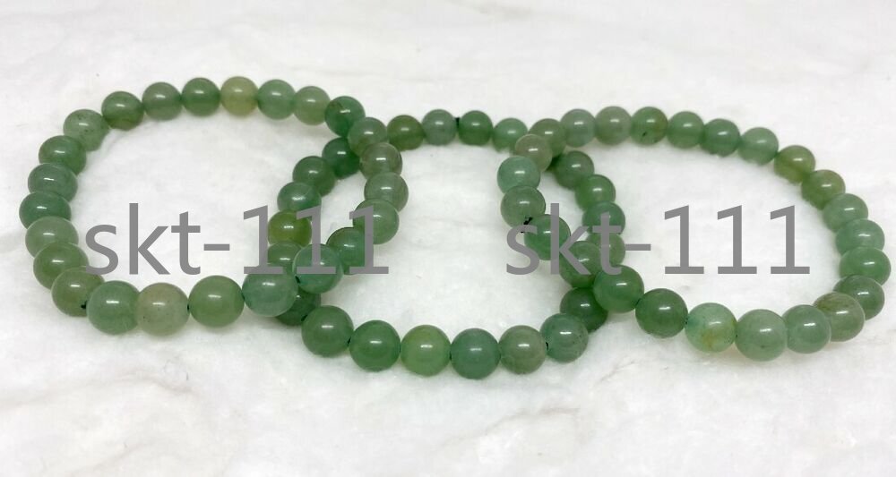 5pcs Green Aventurine Beaded Bracelet 6-10MM A Round Beaded Bracelet