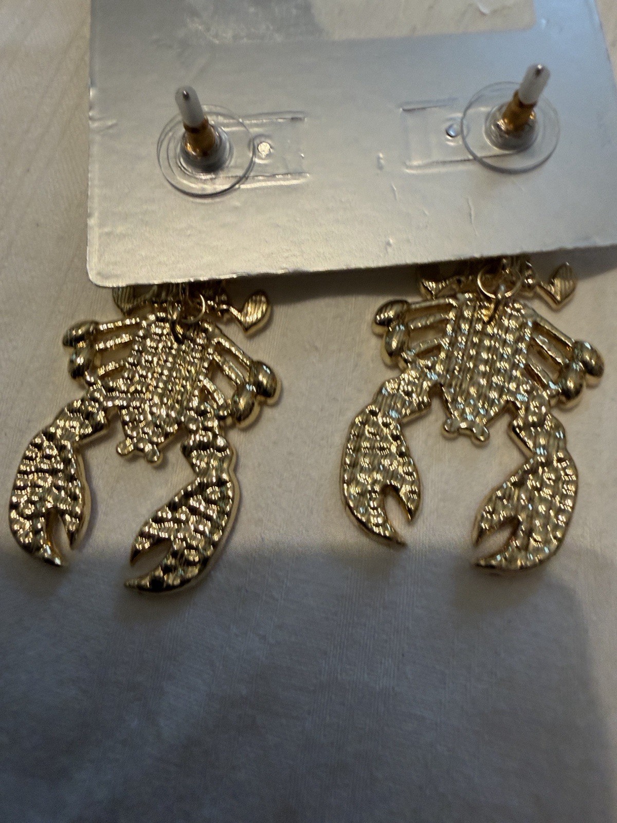 SUGARFIX by BaubleBar Claws Out Lobster Stud Earrings Red/Gold Crystal Pavé