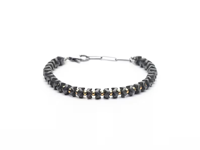 High Quality Black Hematite Stone Bracelet Healing Men Career Success Abundance