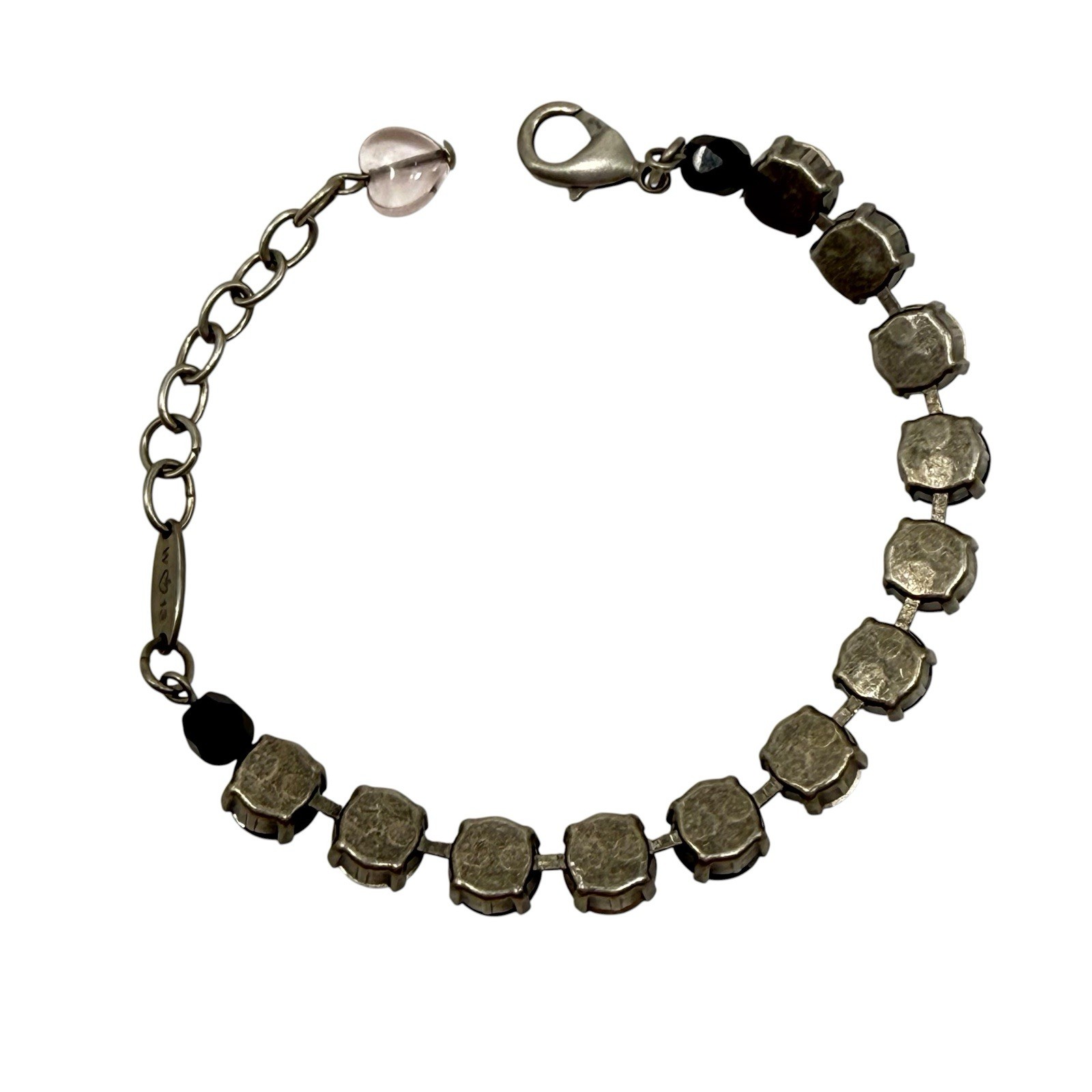 Sabika Tennis Bracelet White Opal Clear Black Multi Crystals 8” Inch Winter 2013