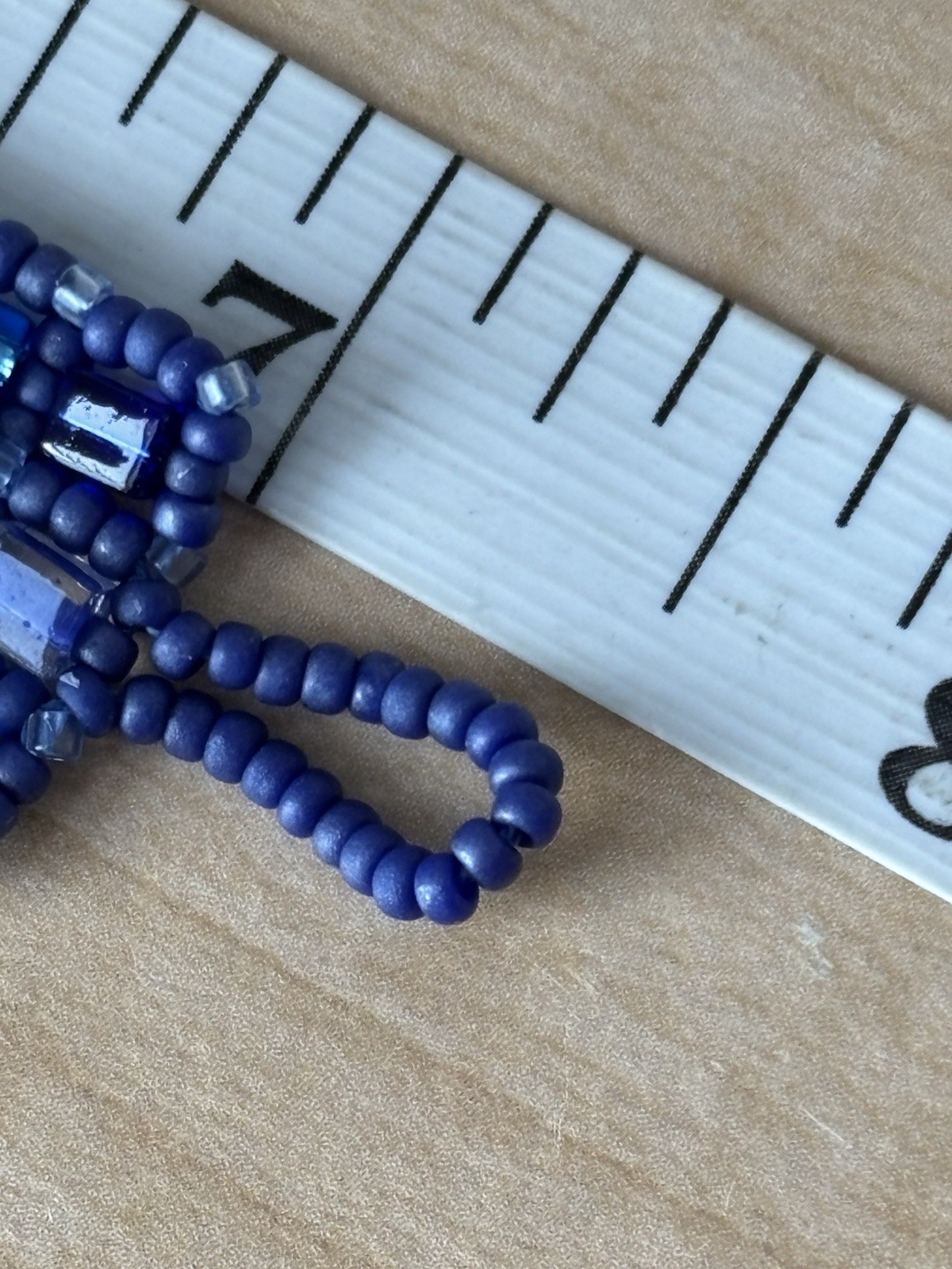 Royal Blue Beaded Bracelet/ Fits 7 In Wrist- Very Good Condition