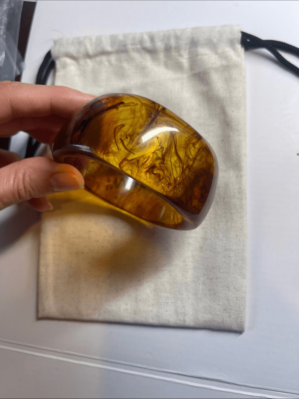 Amber Bangle – Thick Bracelet