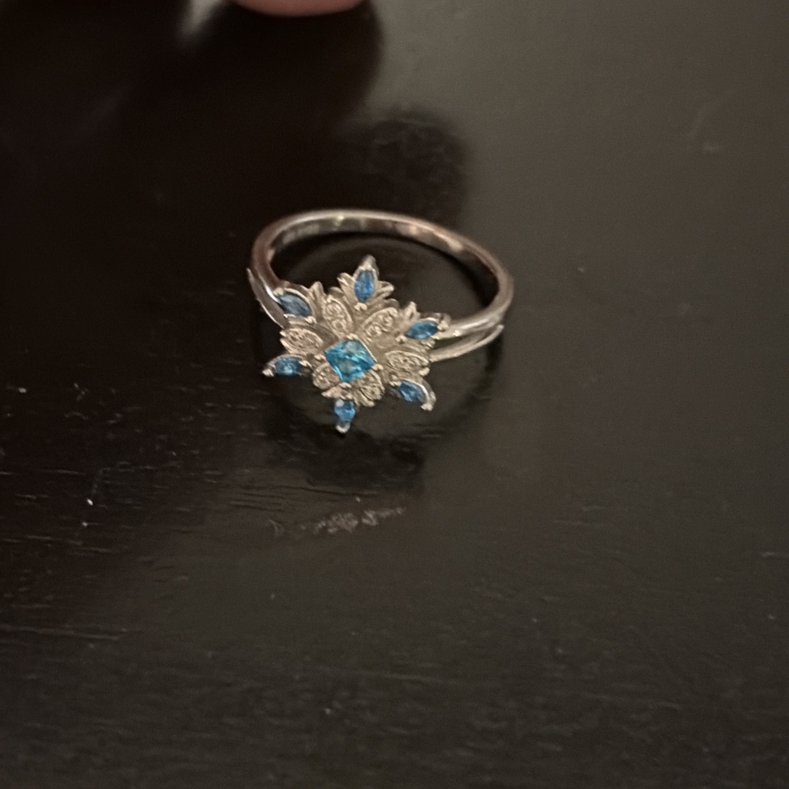 RYZE Coastal Crush CZ White Frost CZ Snowflake Ring 925 Sterling Silver Sz 9