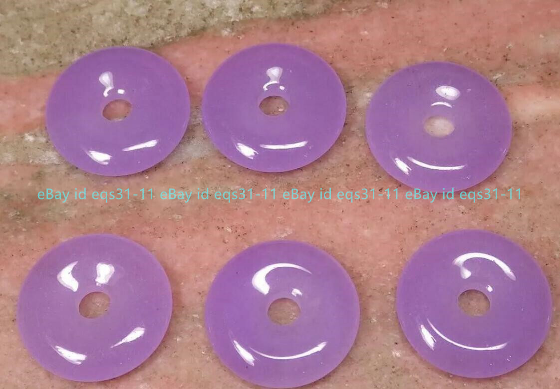 Vintage Natural Imperial Colorful Jade Gems Circle Donut Pendant Lucky Amulet