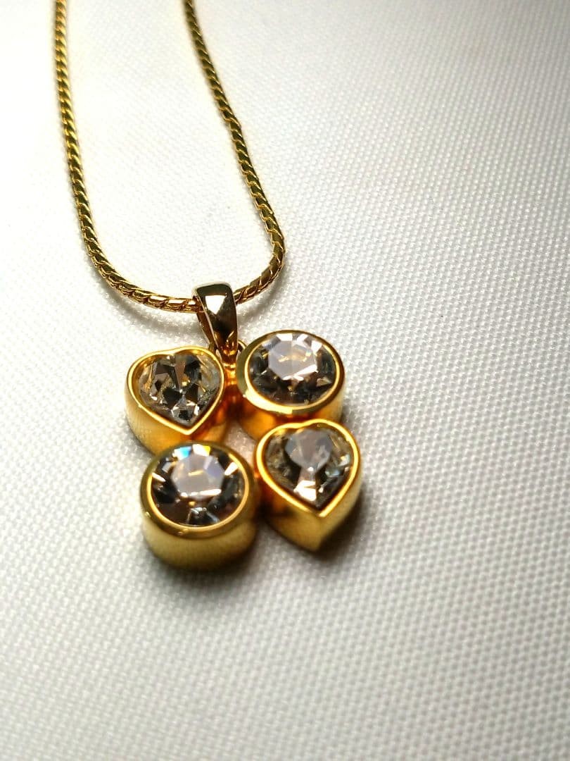 Yves Saint Laurent Necklace Crystal Rhinestone Gold Logo Plate Length: 17.3 in.