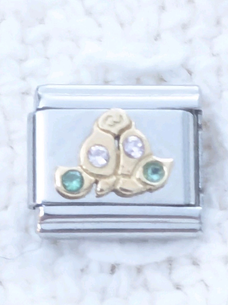 Authentic Zoppini CZ Flower Italian Charm Classic 9mm Link G84