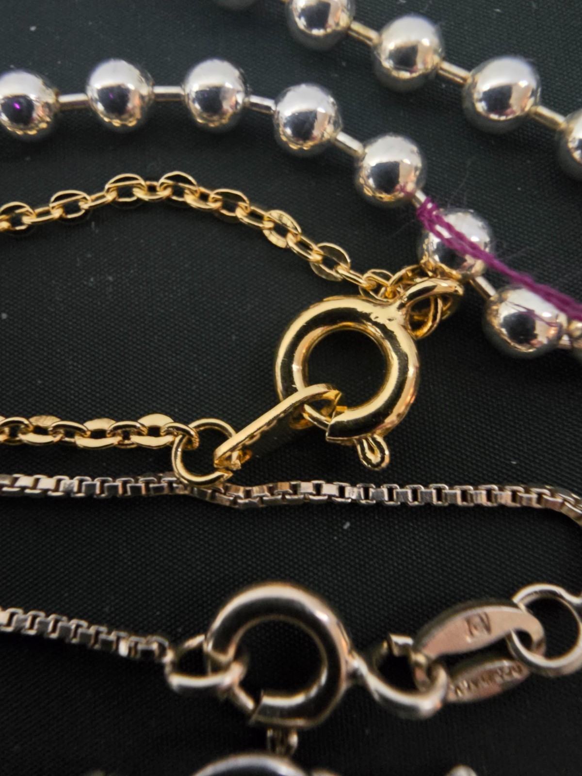 Lot of (14) Necklaces Mixed Metals/Materials (925,avon,monet)